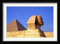 Close-up of the Sphinx and Pyramids of Giza, Egypt Fine Art Print