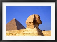 Close-up of the Sphinx and Pyramids of Giza, Egypt Fine Art Print