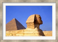 Close-up of the Sphinx and Pyramids of Giza, Egypt Fine Art Print