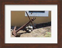 Africa, Mozambique, Maputo. Anchor and cannonballs at the Old Fort. Fine Art Print