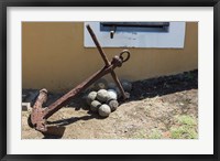 Africa, Mozambique, Maputo. Anchor and cannonballs at the Old Fort. Fine Art Print