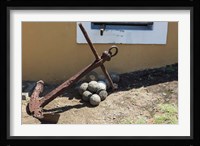 Africa, Mozambique, Maputo. Anchor and cannonballs at the Old Fort. Fine Art Print