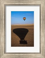 Hot air balloon casting a shadow over Namib Desert, Sesriem, Namibia Fine Art Print