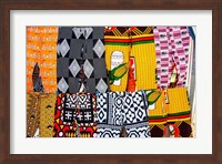 Africa, Angola, Benguela. Bright colored pants for sale at local shop. Fine Art Print