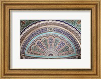 Africa, Morocco, Marrakech. Painted stucco detail at El Bahia Palace. Fine Art Print
