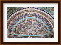 Africa, Morocco, Marrakech. Painted stucco detail at El Bahia Palace. Fine Art Print