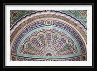 Africa, Morocco, Marrakech. Painted stucco detail at El Bahia Palace. Fine Art Print