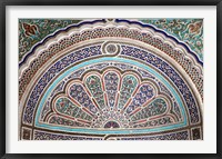 Africa, Morocco, Marrakech. Painted stucco detail at El Bahia Palace. Fine Art Print