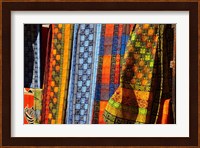 Cloth stall, African curio market, Cape Town, South Africa. Fine Art Print