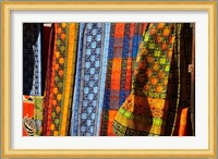 Cloth stall, African curio market, Cape Town, South Africa. Fine Art Print