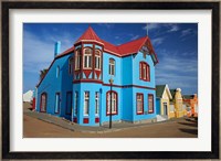 Colorful German colonial architecture, Luderitz, Namibia Fine Art Print