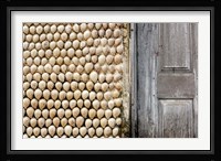 Cowrie shells on wall of building, Ibo Island, Morocco Fine Art Print