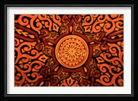 Hand-painted glazed bowl detail, craft, Morocco, Africa Fine Art Print