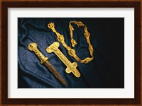 Dagger, Sheath and Belt of Warrior, Gold Artifacts From Tillya Tepe Find, Six Tombs of Bactrian Nomads Fine Art Print