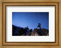 Whisps of moonlight shine through the mountain peaks of Inyo National Forest Fine Art Print