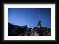 Whisps of moonlight shine through the mountain peaks of Inyo National Forest Fine Art Print