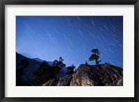 Whisps of moonlight shine through the mountain peaks of Inyo National Forest Fine Art Print