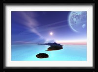 Beautiful cosmic seascape on an alien world Fine Art Print
