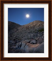 Moonlight illuminates the rugged terrain of Bow Willow Canyon, California Fine Art Print