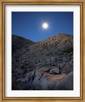 Moonlight illuminates the rugged terrain of Bow Willow Canyon, California Fine Art Print