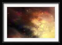A beautiful nebula out in the cosmos with many stars and clouds Fine Art Print