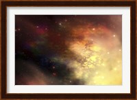 A beautiful nebula out in the cosmos with many stars and clouds Fine Art Print