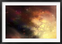 A beautiful nebula out in the cosmos with many stars and clouds Fine Art Print