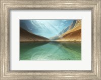 A beautiful river reflects light rays coming down from the sky Fine Art Print