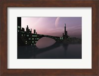 City Relection in Calm Waters of Another Galaxy Fine Art Print