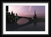 City Relection in Calm Waters of Another Galaxy Fine Art Print