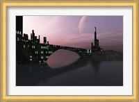 City Relection in Calm Waters of Another Galaxy Fine Art Print