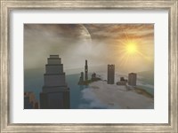 A fantasy science fiction world on another planet Fine Art Print