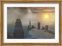 A fantasy science fiction world on another planet Fine Art Print
