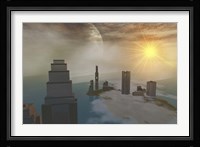 A fantasy science fiction world on another planet Fine Art Print