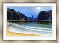 A lighthouse guards this beautiful cove Fine Art Print