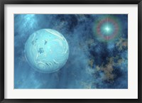 A planet forms from surrounding gases and clouds Fine Art Print