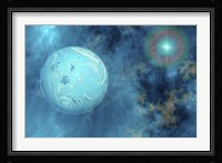 A planet forms from surrounding gases and clouds Fine Art Print