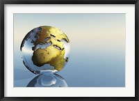 A world globe showing the continents of Europe, Middle East and Africa Fine Art Print