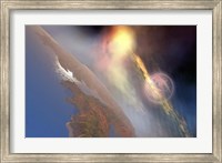 Cosmic image of solar flares hiting the moon Fine Art Print