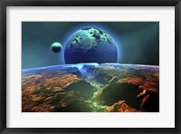 Cosmic landscape on another planet Fine Art Print