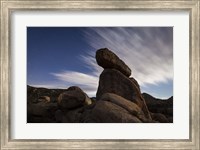 Large boulders backdropped by stars and clouds, California Fine Art Print