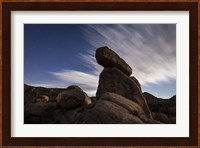 Large boulders backdropped by stars and clouds, California Fine Art Print
