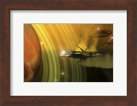 Space battle with two rival factions near a planetary body Fine Art Print