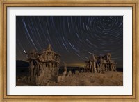 Star trails and intricate sand tufa formations at Mono Lake, California Fine Art Print