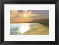Sunset on a quiet peaceful beach with gorgeous water Fine Art Print