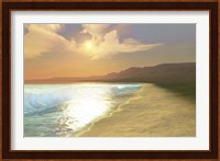 Sunset on a quiet peaceful beach with gorgeous water Fine Art Print