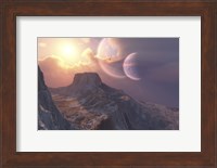 This earthlike planet has a double moon system Fine Art Print