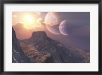 This earthlike planet has a double moon system Fine Art Print
