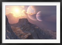 This earthlike planet has a double moon system Fine Art Print