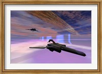 Two starships warp along space enegy fields Fine Art Print